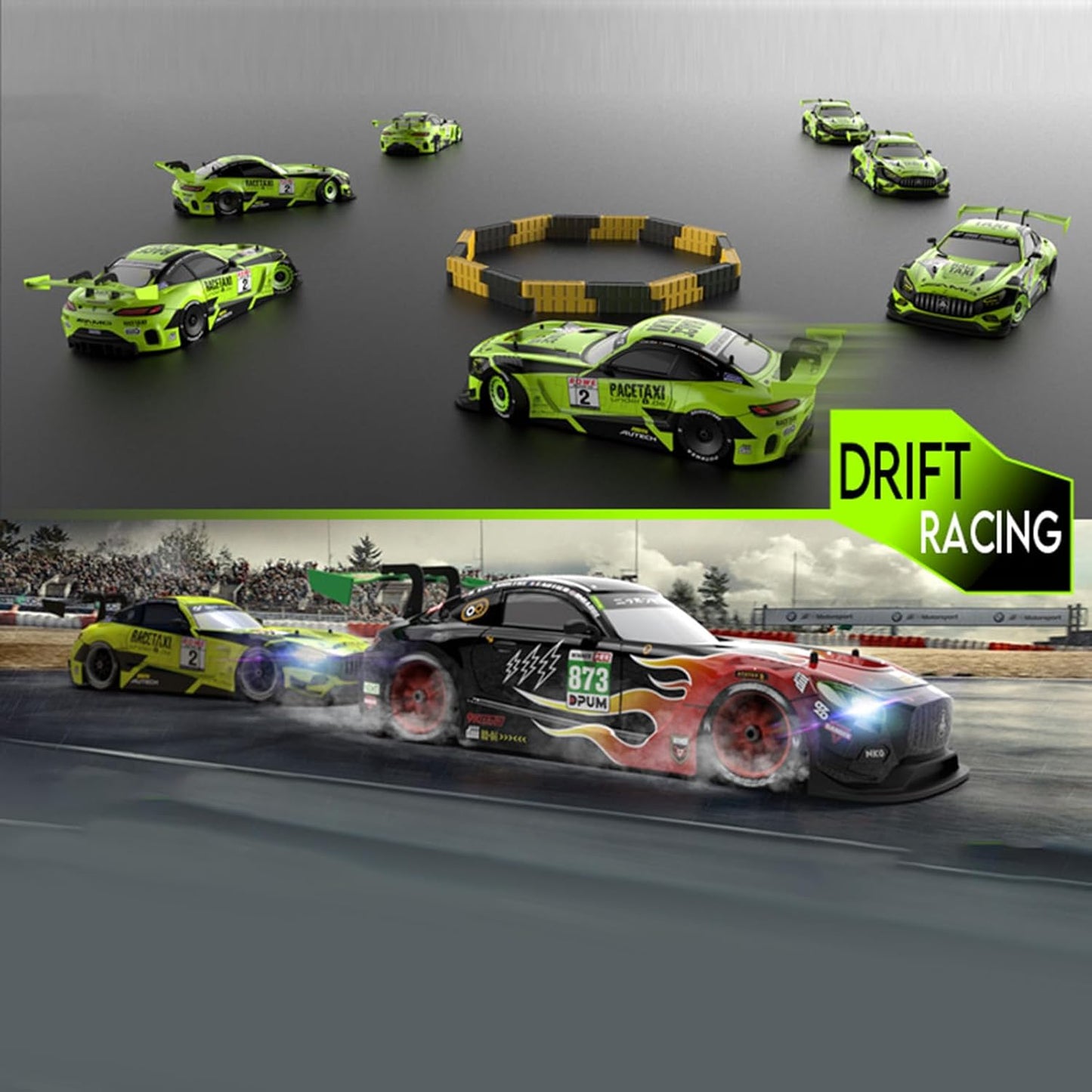 All-Wheel Drive RC Drift Car with Lights & Turbo Grip