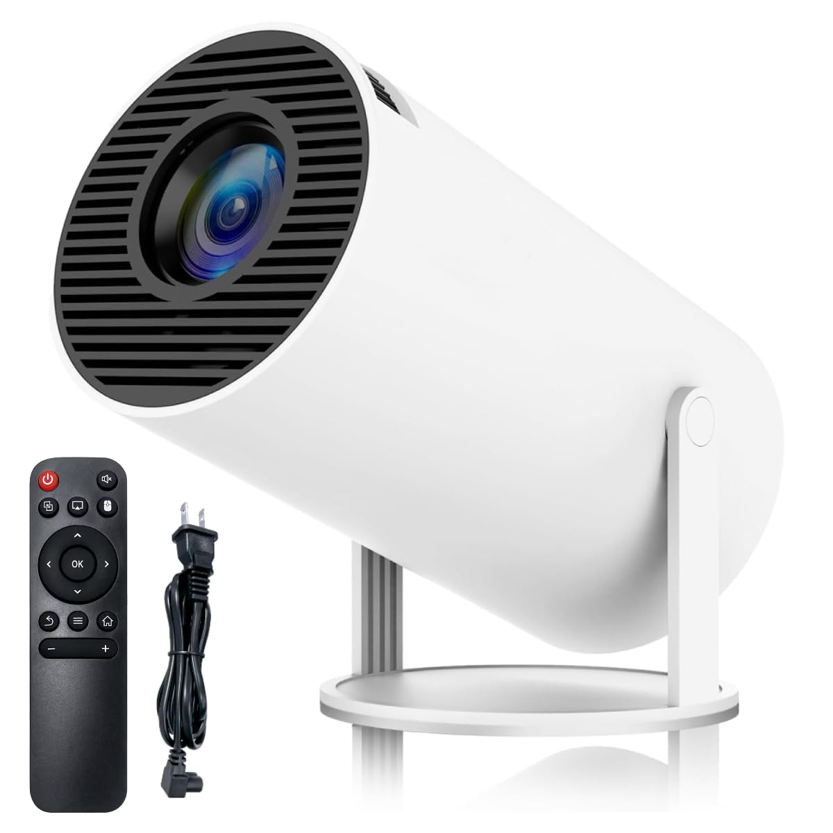 Portable Android 11 Smart Projector 1080P Full HD with 4K Support, WiFi 6, Bluetooth and Rotatable Stand for Home Theater